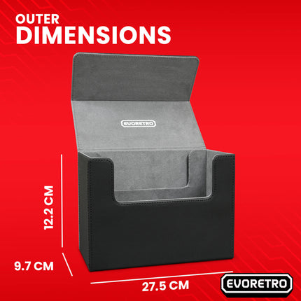 EVORETRO Lightweight Magnetic Card Holder - 180+ Toploaders or 500+ Trading Cards | Black/Grey