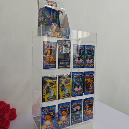 Acrylic Display Stand for Booster  DispenserPacks – Retail Counter Unit with Top Shelf