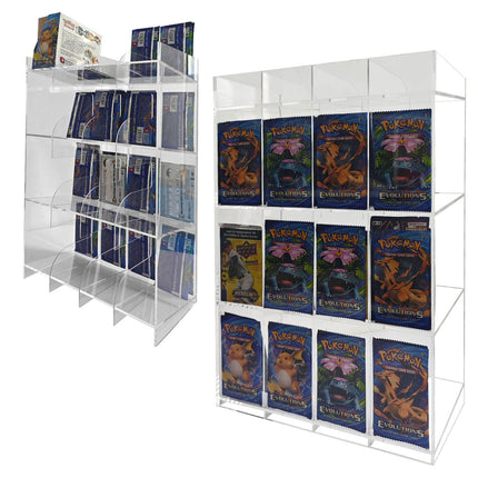 Acrylic Display Stand for Booster  DispenserPacks – Retail Counter Unit with Top Shelf