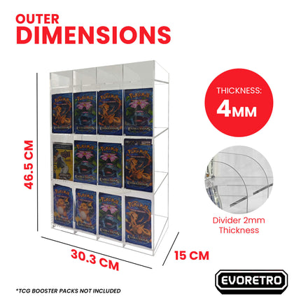 Acrylic Display Stand for Booster  DispenserPacks – Retail Counter Unit with Top Shelf