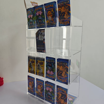 Acrylic Display Stand for Booster  DispenserPacks – Retail Counter Unit with Top Shelf