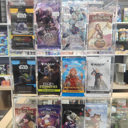 Acrylic Display Stand for Booster  DispenserPacks – Retail Counter Unit with Top Shelf