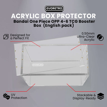 Acrylic Case Display for Bandai One Piece OPP 4-6 TCG Booster Box English Pack of 1