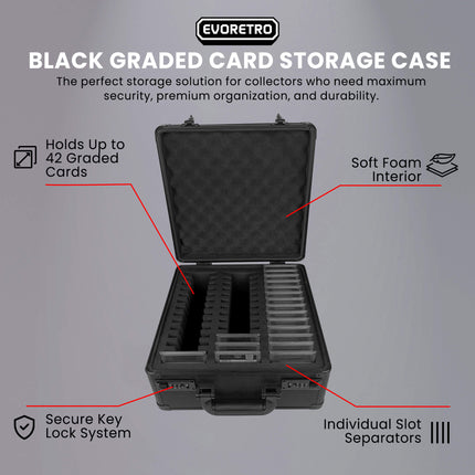 3 Row with Individual Slot Fit for 42 Graded Cards - Black