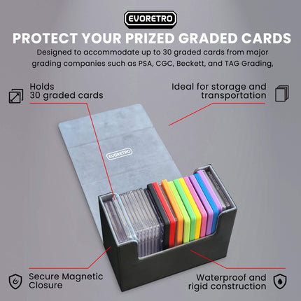 Magnetic Graded Card Deck Storage for 30 Graded Card