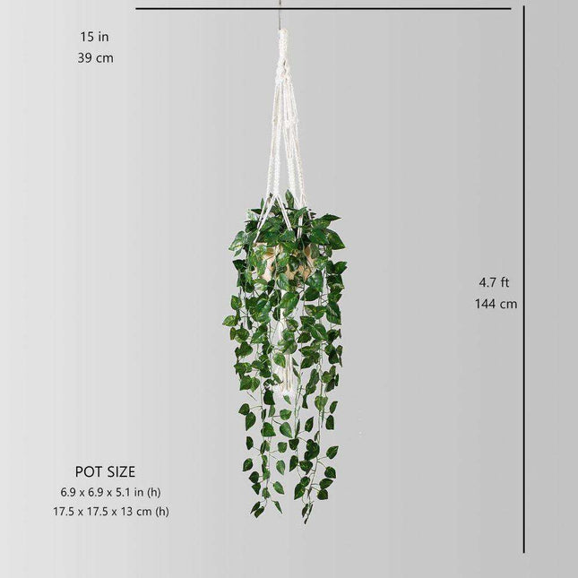 Elrey Faux Potted Macrame Hanging Plant (4.7 Feet)