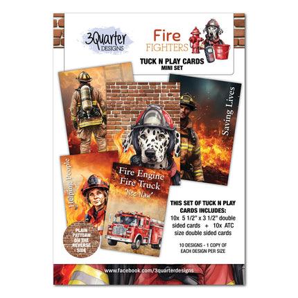 3 Quarter Designs Fire Fighters Mini Tuck N Play Cards