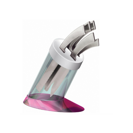 Ensemble de cinq couteaux avec support -  Bugatti - Glamour (GLNU-0219)