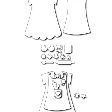 Frantic Stamper - Precision Dies - Kitchen Dress A2 Card Maker