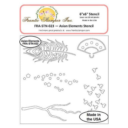 Frantic Stamper - 6"x6" Stencil - Asian Elements