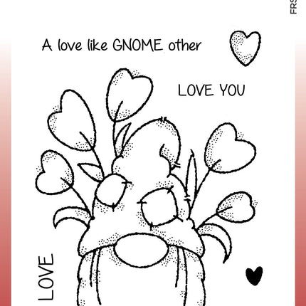 Woodware Clear Singles Love Gnome 4 in x 6 in Stamp