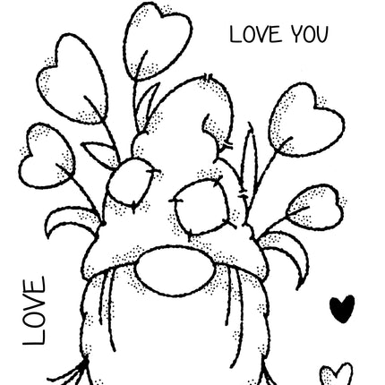 Woodware Clear Singles Love Gnome 4 in x 6 in Stamp