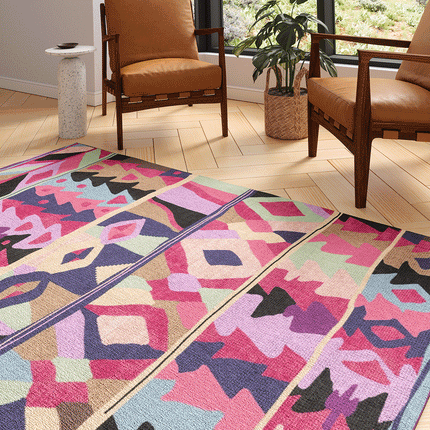 Fafela Pink Purple Multicolor Rug