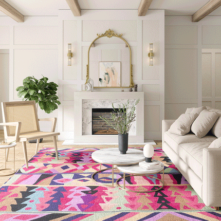 Fafela Pink Purple Multicolor Rug