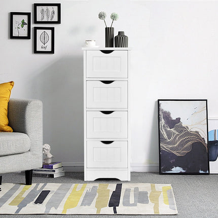 4-Drawer Freestanding Floor Cabinet with Anti-Toppling Device-Black