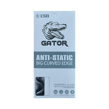 Verre trempé Gator pour iPhone 15 Pro Max Anti-static - noir