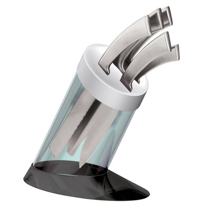 Ensemble de cinq couteaux avec support -  Bugatti - Glamour (GLNU-0219)