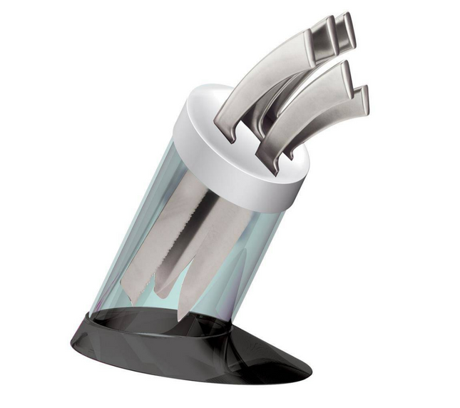 Ensemble de cinq couteaux avec support -  Bugatti - Glamour (GLNU-0219)