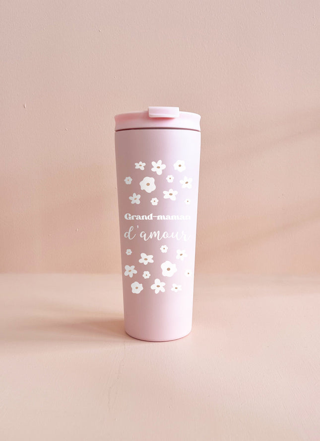 Gobelet isotherme 24oz - rose Grand-maman d'amour