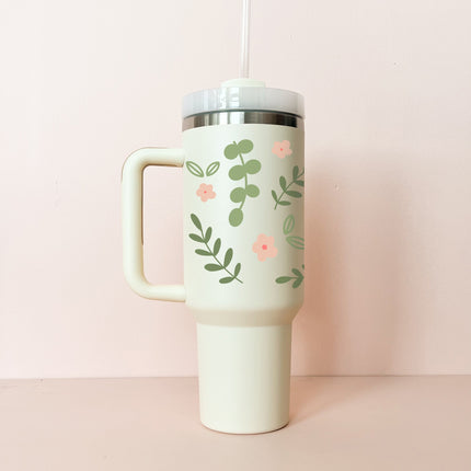 Gobelet isotherme 40oz - crème Eucalyptus