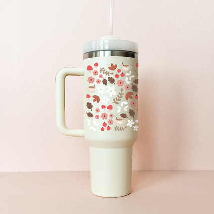 Gobelet isotherme 40oz - crème mosaïque d'automne