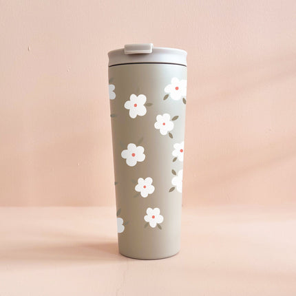 Gobelet isotherme 24oz - greige Fleurs d'hiver