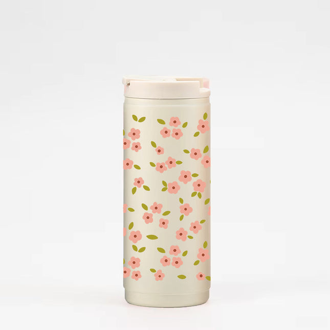 Gobelet isotherme 16oz - crème bloom rose