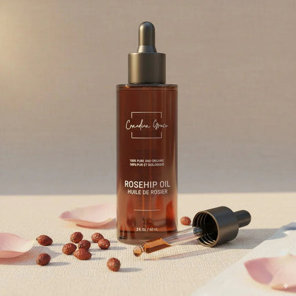 Canadian Grace 100% Organic Rosehip Oil – Cold-Pressed, Pure & Premium for Skin Rejuvenation & Hydration