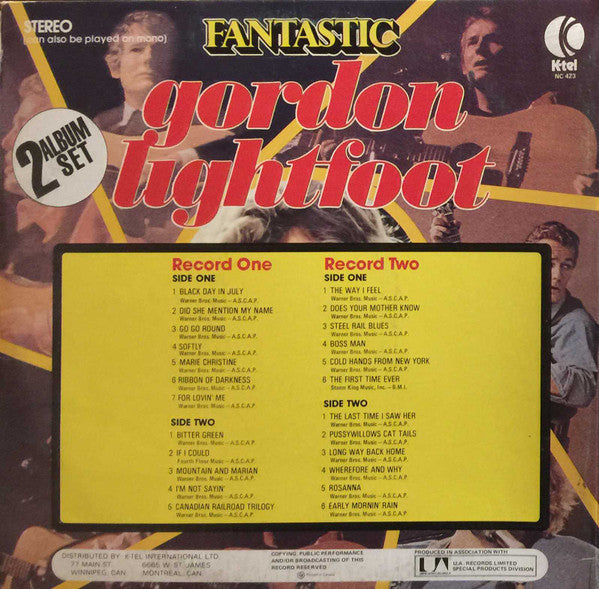 Gordon Lightfoot – Fantastic - 1975 Two-Album Set! Bargain!