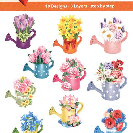 Easy 3D - Flowers in Watering Cans