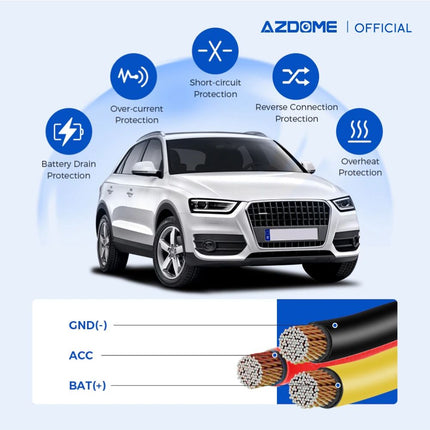 AZDOME HM03R Hardwire KIT mini USB type suport Dash Cam Models M550, GS63H, M17 , AR08, AR12, M63