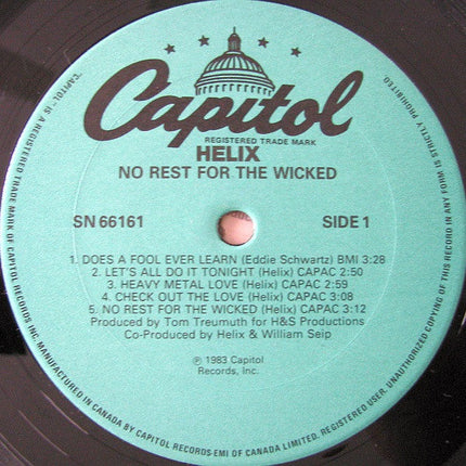 Helix – No Rest For The Wicked - 1983 Original - Bargain Bin!