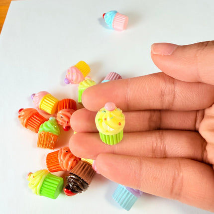 Colorful Mini Cupcake Charms Mix for DIY Crafts