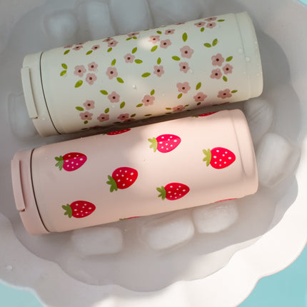 Gobelet isotherme 16oz - crème bloom rose