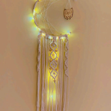 Macrame wall hangings with led lights