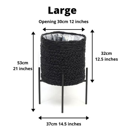 Isha Black Braided Planter