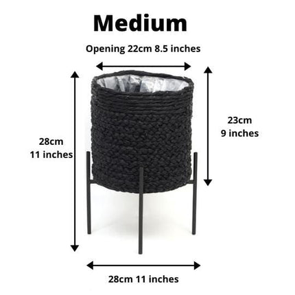 Isha Black Braided Planter