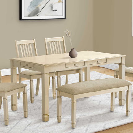 Table à manger en bois plaqué antique blanc - Monarch (I1264)