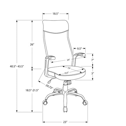 Chaise de bureau en tissu noir (I 7248)