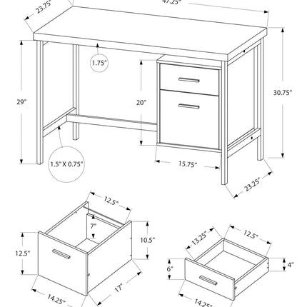 Bureau d'ordinateur de couleur noir et gris métallique (I 7437)