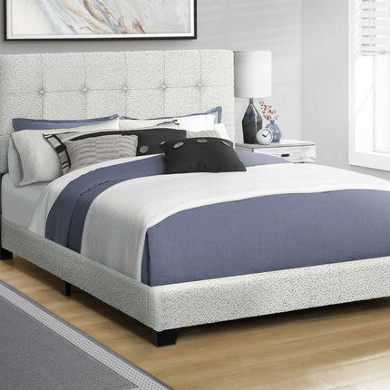 Base de lit Queen en tissu gris - Monarch (I5801Q)