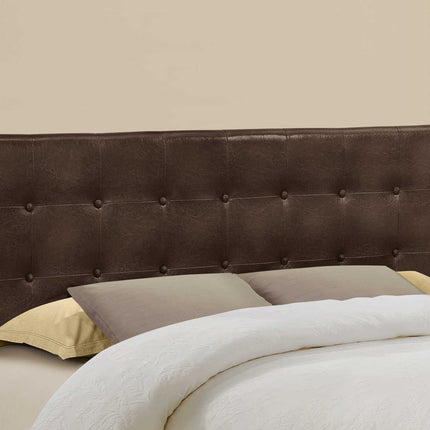 Tête de lit Queen en simili-cuir brun - Monarch (I6000Q)