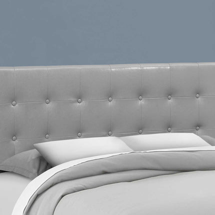 Tête de lit Queen en simili-cuir gris - Monarch (I6001Q)