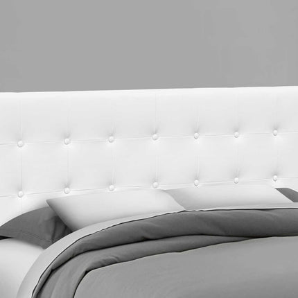 Tête de lit Queen en simili-cuir blanc - Monarch (I6002Q)