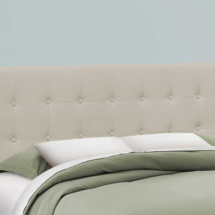 Tête de lit Queen en tissu beige - Monarch (I6004Q)