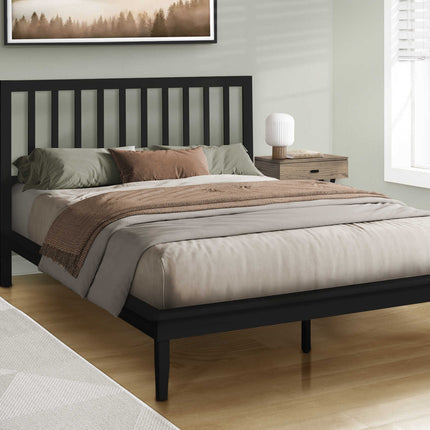 Base de lit Queen en bois noir - Monarch (I6060Q)