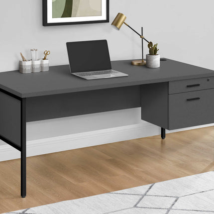 Bureau d'ordinateur moderne de couleur noir et gris - Monarch (I7730)