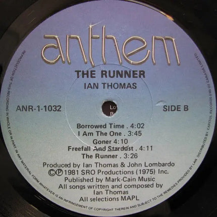 Ian Thomas – The Runner - 1981 Original - Bargain Bin!
