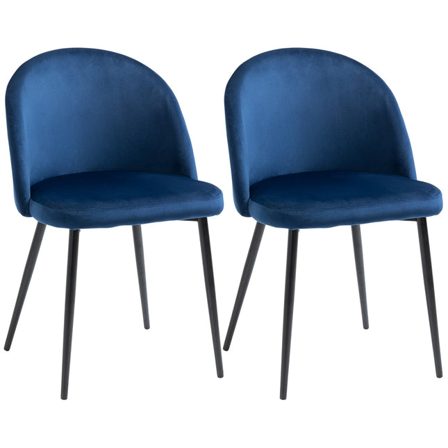 Dylan Set of 2 Mid-Back Dining Chairs-Dark Blue