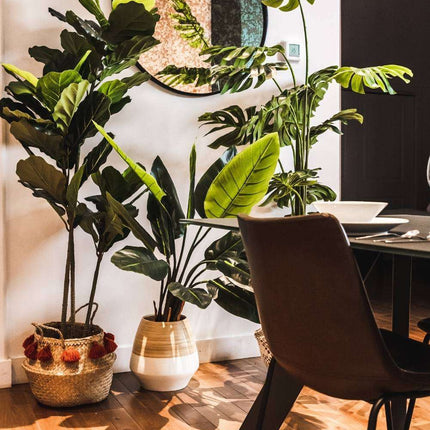 Javi Artificial Spathiphyllum Leaf Potted Plant 51"